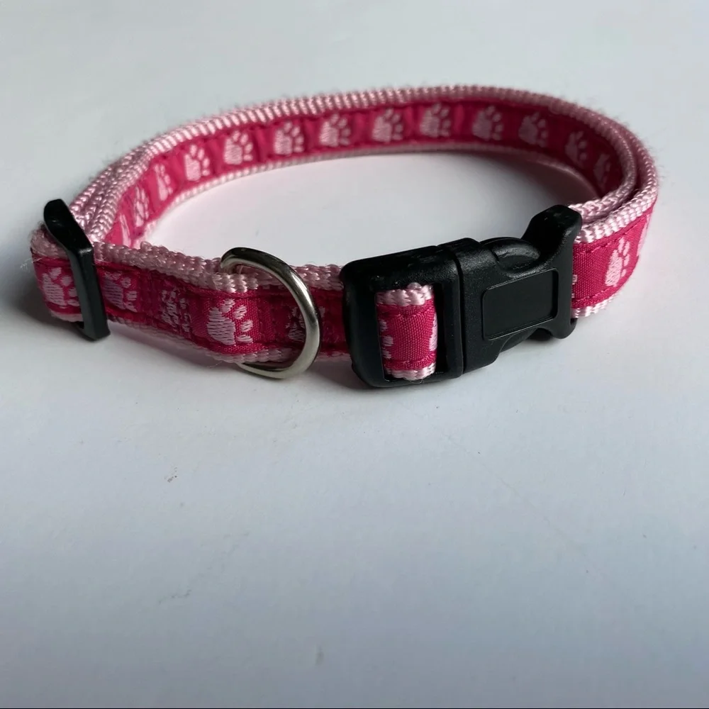 Dog Collar Pink Paws adjustable size 14” to 20” X 5/8” Guardian Gear puppy girl